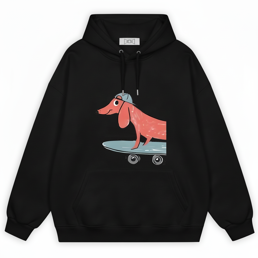 Dachshund Skateboard Graphic Hoodie H1031
