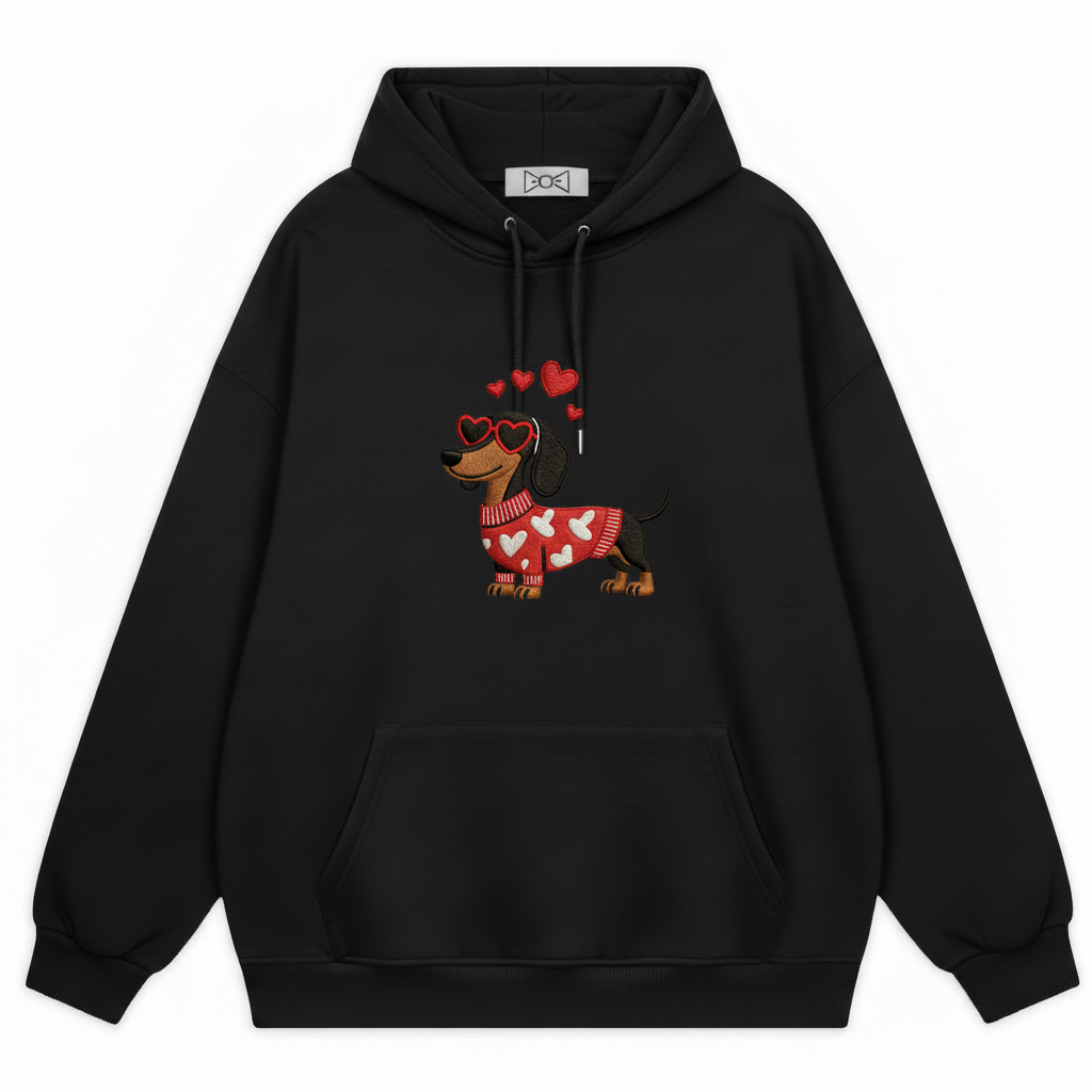 Dachshund Heart Sweater Hoodie H2000