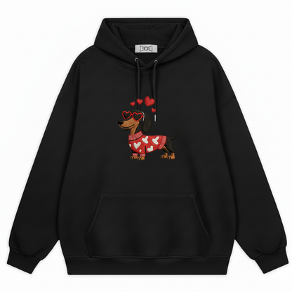 Dachshund Heart Sweater Hoodie H2000