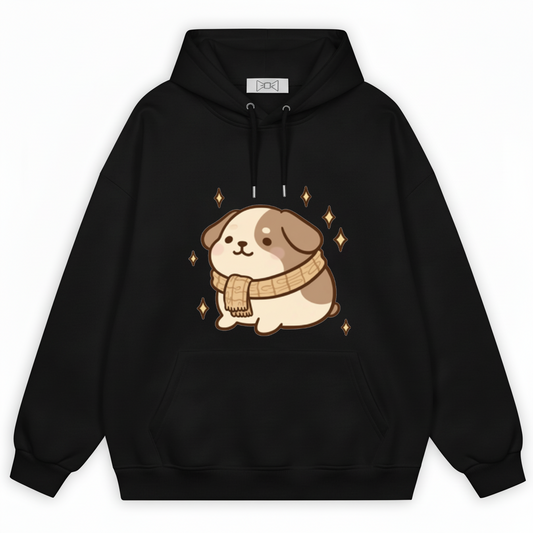 Cozy Scarf Puppy Sparkle Kawaii Hoodie H1093