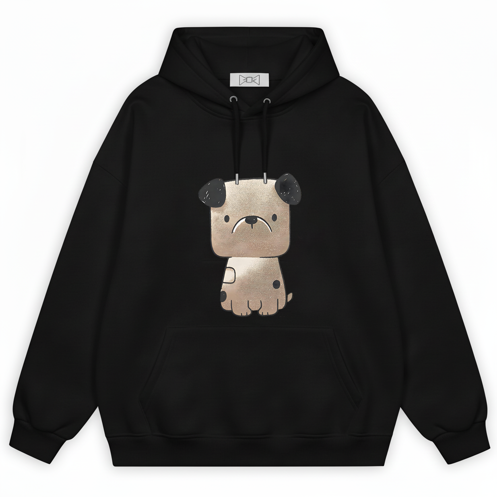 Minimalist Puppy Dog Graphic Hoodie H1032