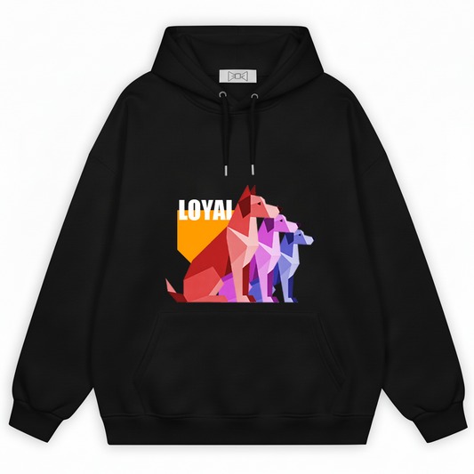 Loyal Geometric Dogs Colorful Graphic Hoodie H1109