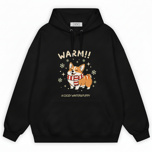 Cozy Winter Corgi Graphic Hoodie H1100