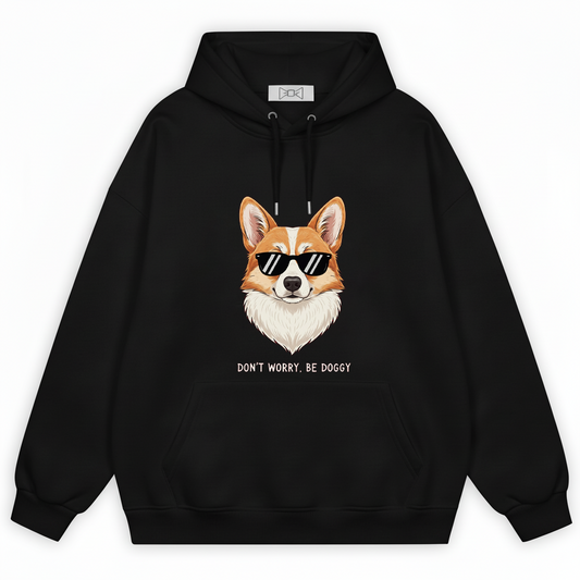 Don't Worry Be Doggy Funny Corgi Sunglasses Hoodie H1094