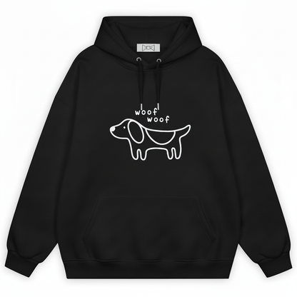 Woof Minimalist Dachshund Line Hoodie H1066