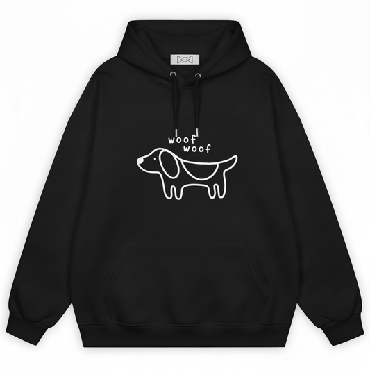 Woof Minimalist Dachshund Line Hoodie H1066