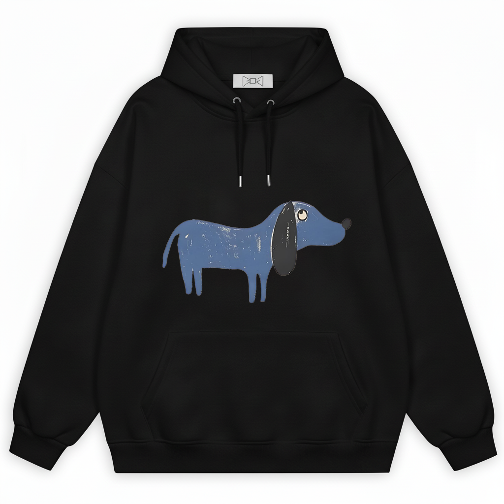 Sketchy Blue Dachshund Graffiti Hoodie H1060