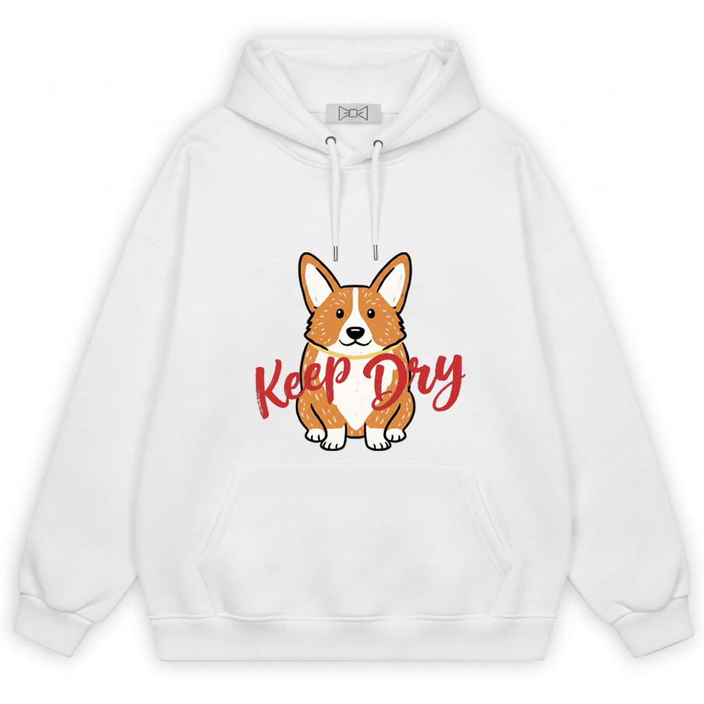 Keep Dry Cute Corgi Funny Graphic Hoodie H1114
