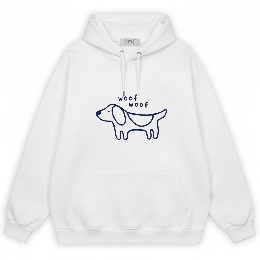 Woof Minimalist Dachshund Line Hoodie H1066