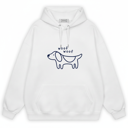 Woof Minimalist Dachshund Line Hoodie H1066