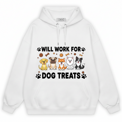 Will Work For Dog Treats Five Dogs Funny Hoodie H1082