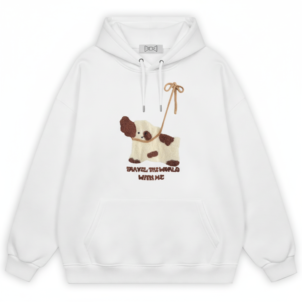 Travel The World Puppy Hoodie H1064