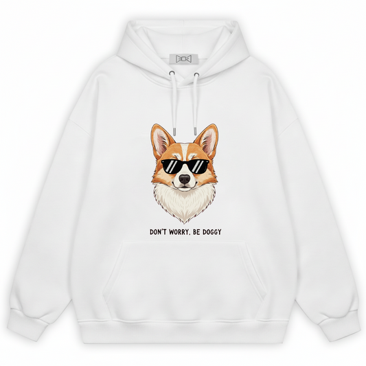 Don't Worry Be Doggy Funny Corgi Sunglasses Hoodie H1094