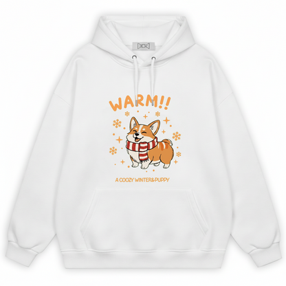 Cozy Winter Corgi Graphic Hoodie H1100