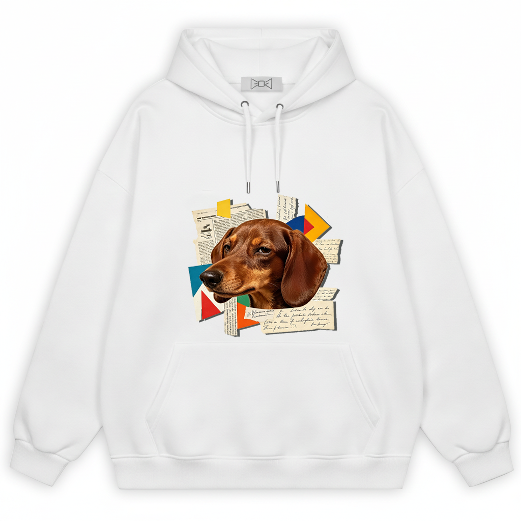 Retro Collage Dachshund Graphic Hoodie H1108