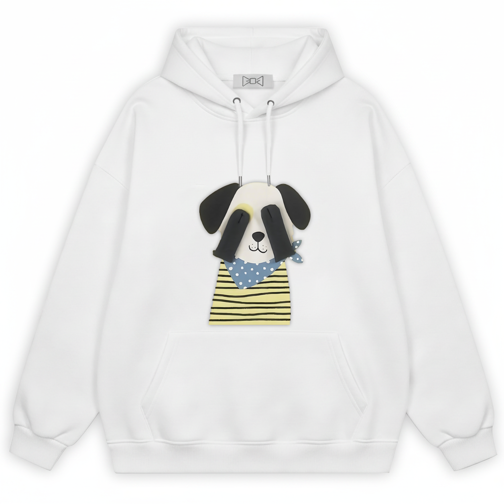 Blindfold Puppy Stripe Bandana Hoodie H1055