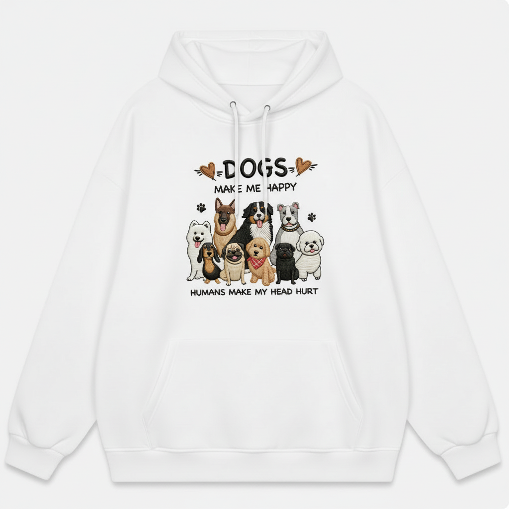 Dogs Make Me Happy Hoodie H2001