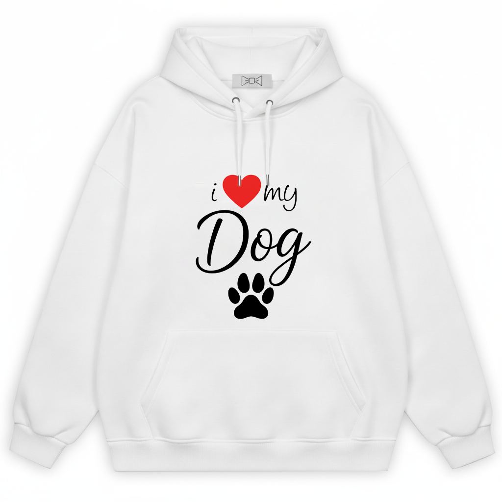 I Love My Dog Paw Print  Hoodie H1092