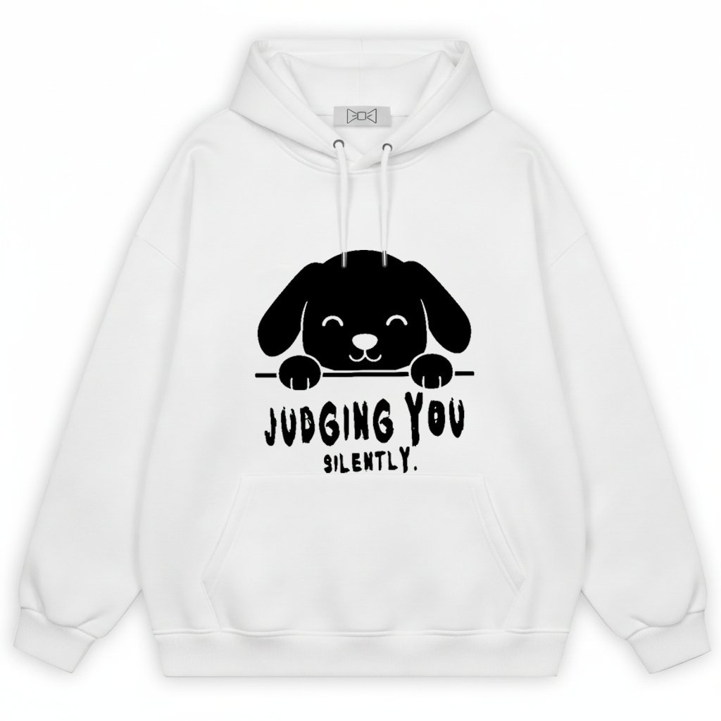 Judging You Silently Funny Puppy Hoodie H1090