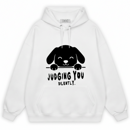 Judging You Silently Funny Puppy Hoodie H1090