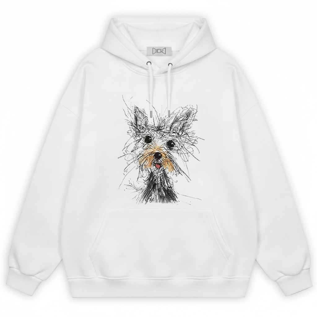 Sketch Portrait Schnauzer Graphic Hoodie H1113