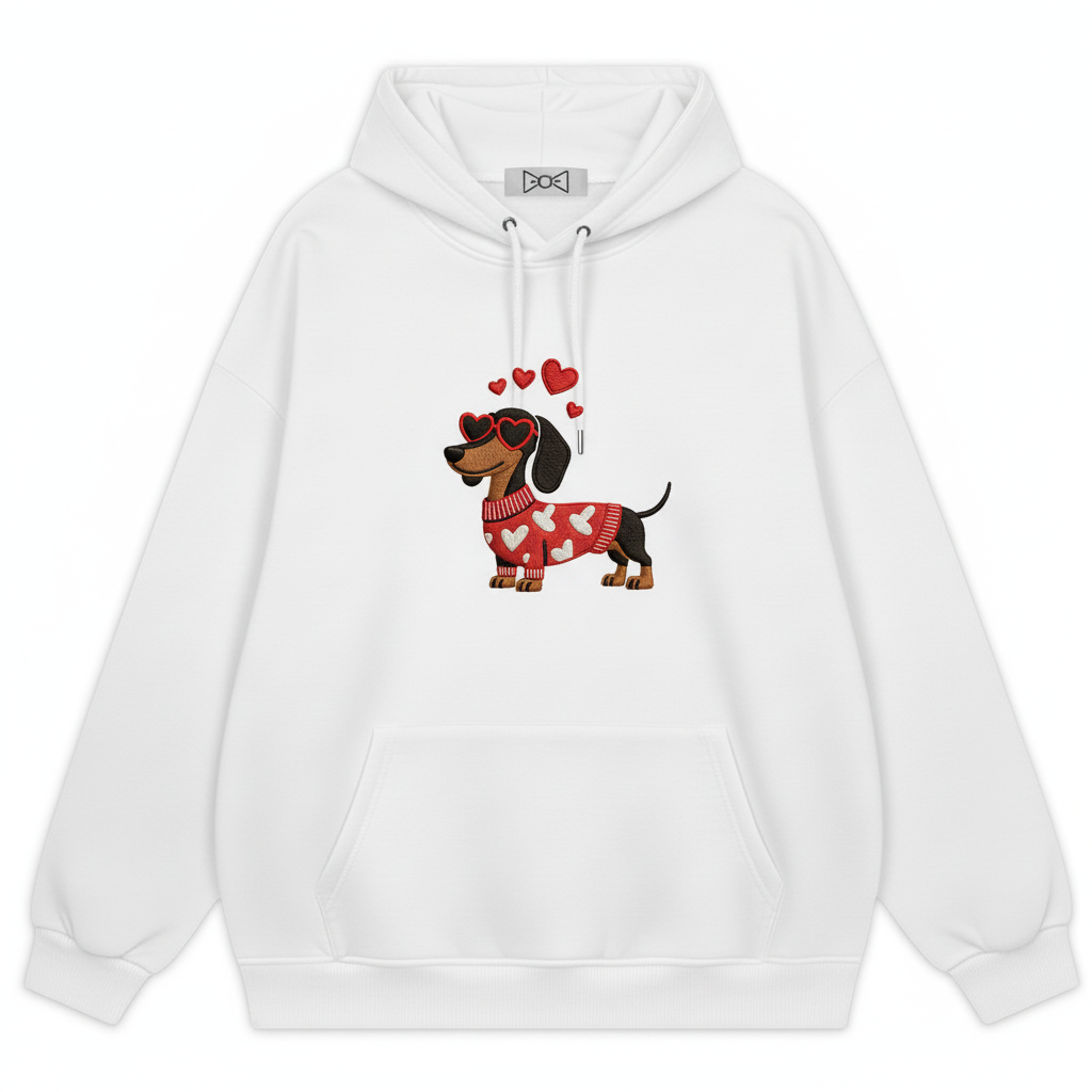 Dachshund Heart Sweater Hoodie H2000