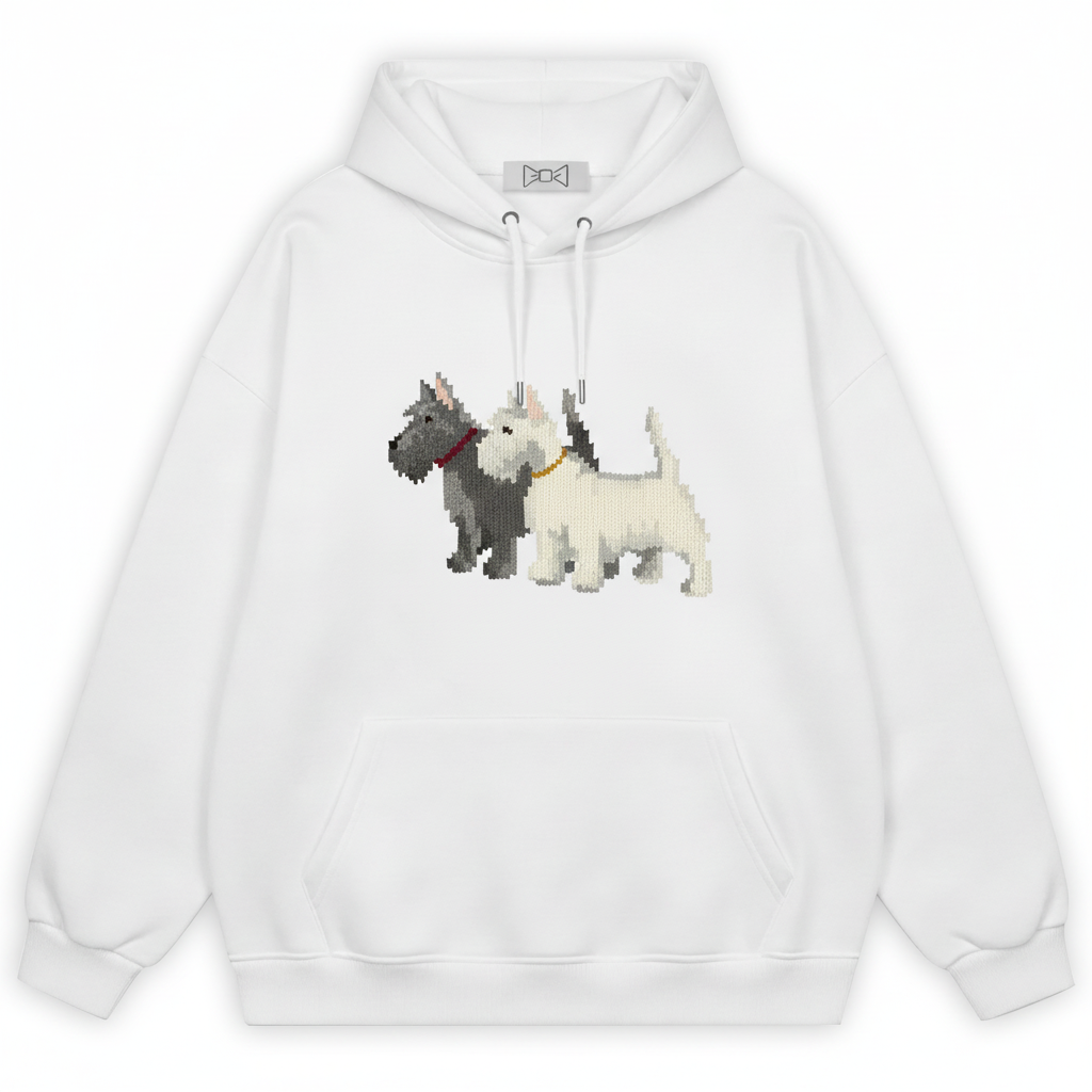 Pixel Art Scottie Westie Dog Duo Hoodie H1056