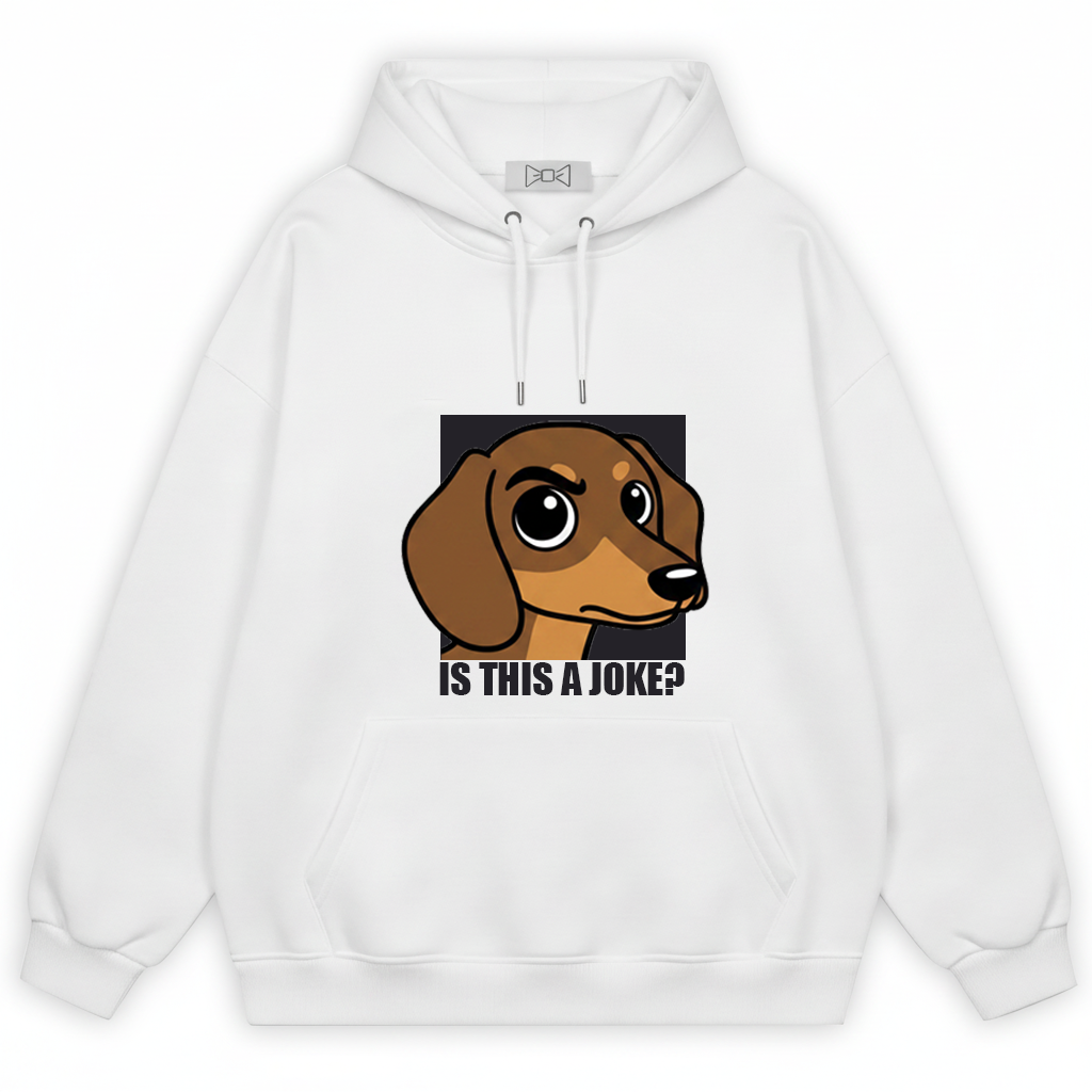 "Is This a Joke?" Funny Dachshund Graphic Hoodie H1106