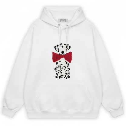 Dalmatian Red Bow Hoodie H1058