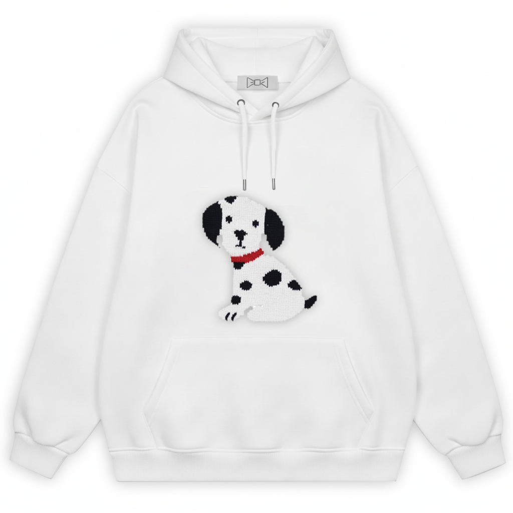 Red Collar Dalmatian Puppy Hoodie H1042