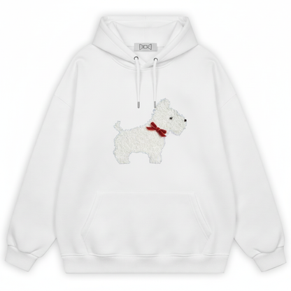 Westie Red Bow Collar Hoodie H1059