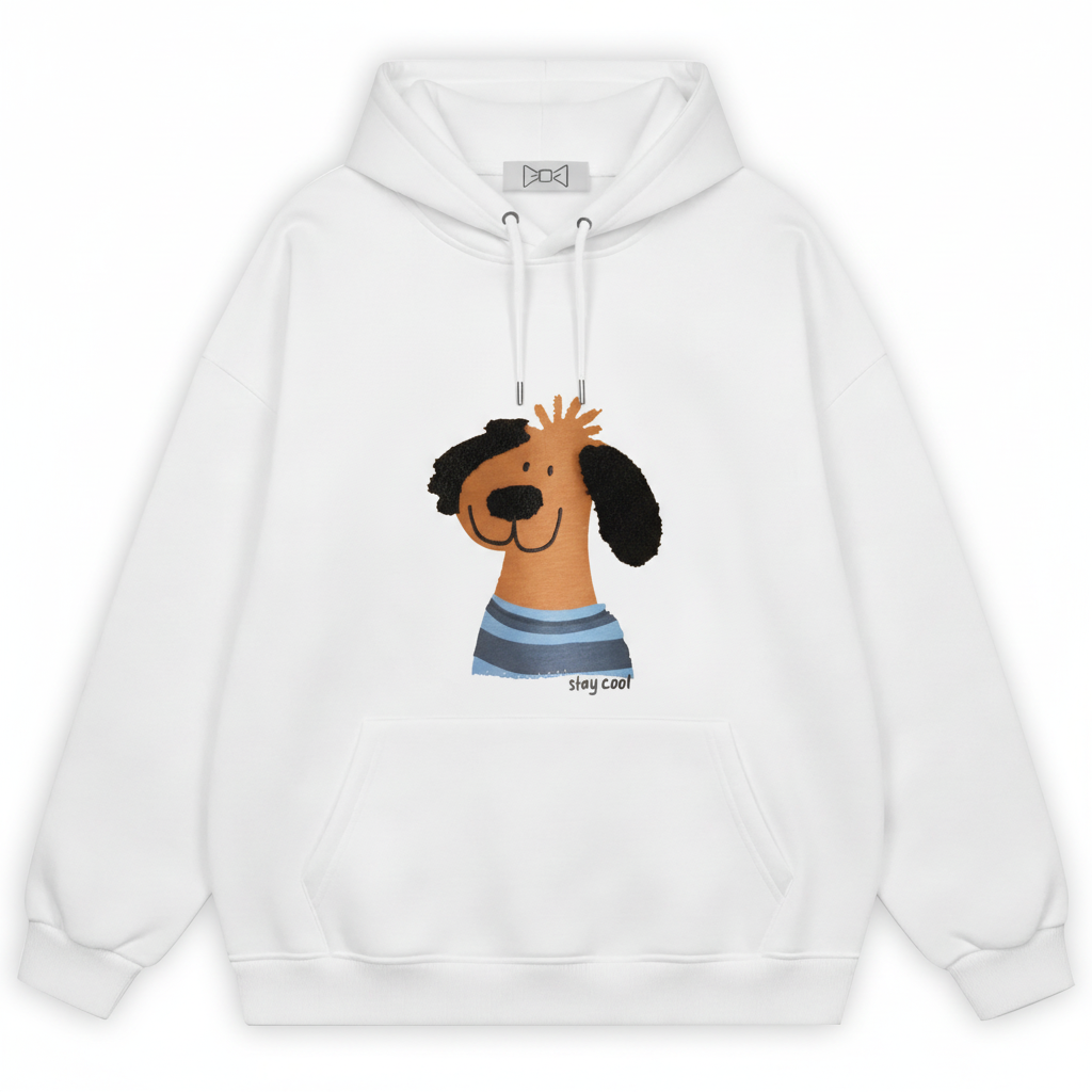 Striped Shirt Puppy Hoodie H1033