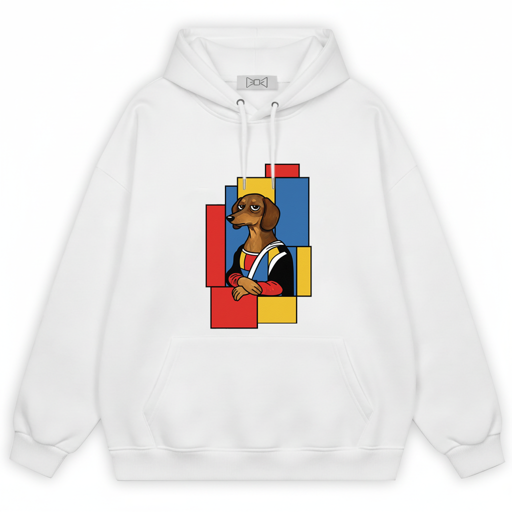 Mona Lisa Dachshund Art Funny Graphic Hoodie H1107