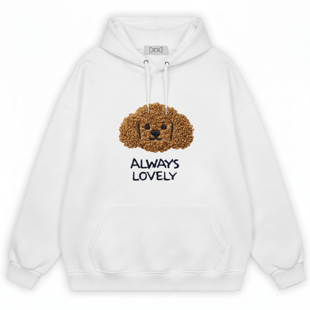 Always Lovely Poodle Face Hoodie H1071