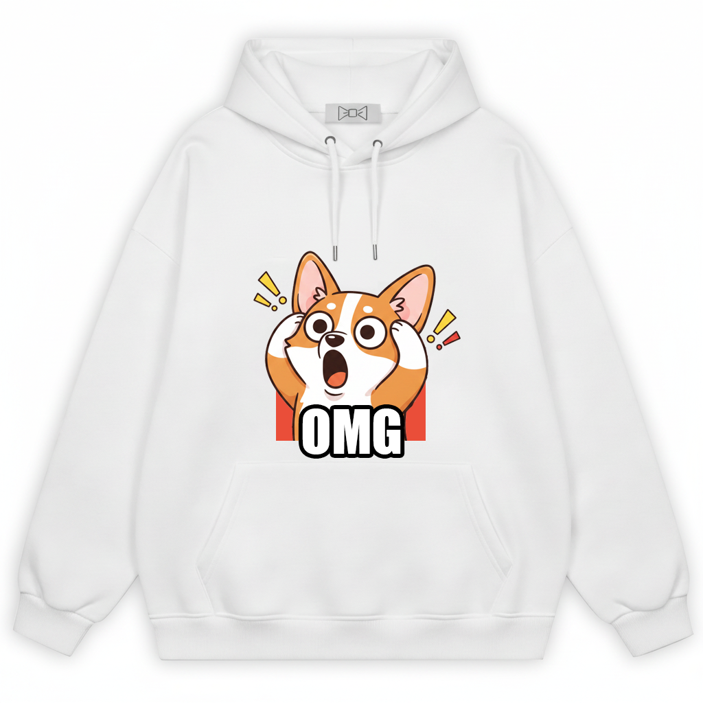 OMG Shocked Corgi Funny Graphic Hoodie H1104
