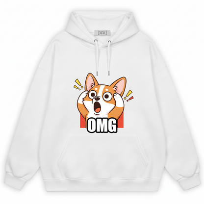 OMG Shocked Corgi Funny Graphic Hoodie H1104