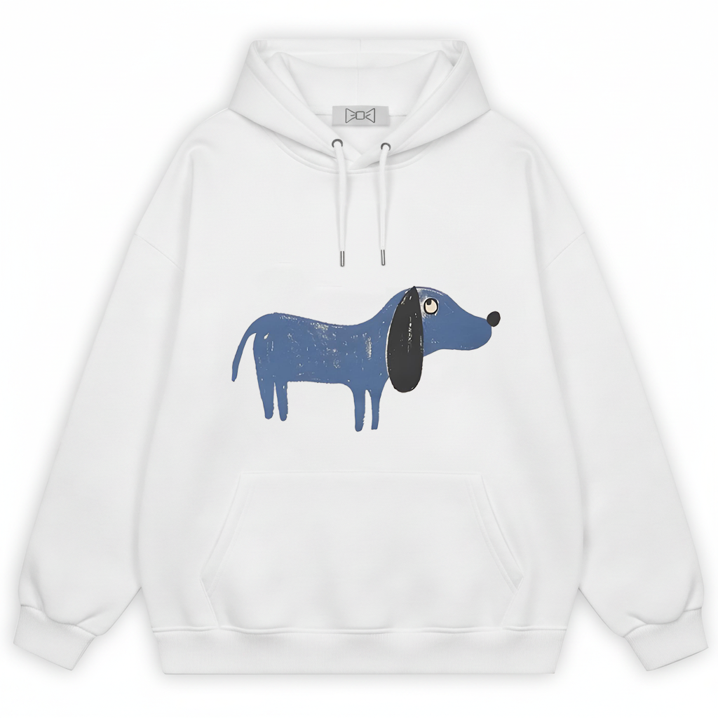 Sketchy Blue Dachshund Graffiti Hoodie H1060