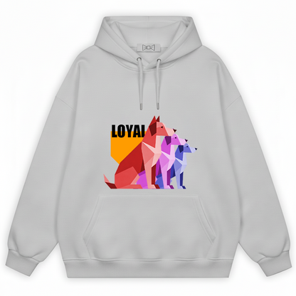 Loyal Geometric Dogs Colorful Graphic Hoodie H1109