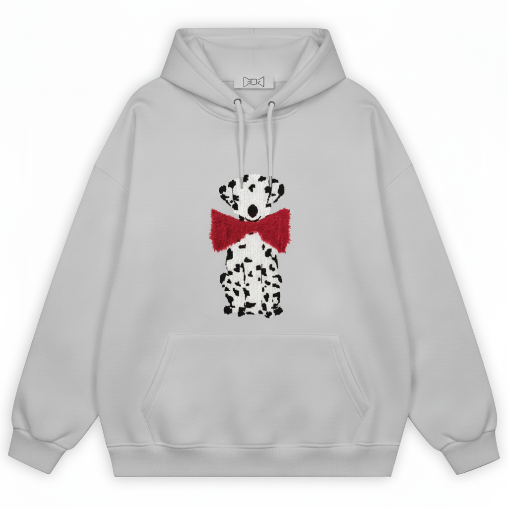 Dalmatian Red Bow Hoodie H1058