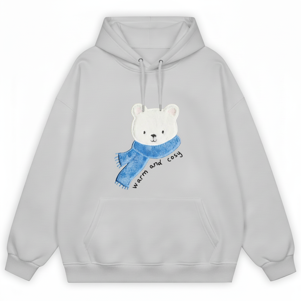 Warm And Cosy Polar Bear Scarf Hoodie H1073