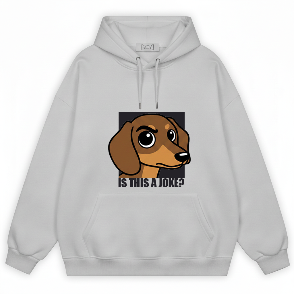 "Is This a Joke?" Funny Dachshund Graphic Hoodie H1106