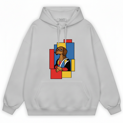 Mona Lisa Dachshund Art Funny Graphic Hoodie H1107