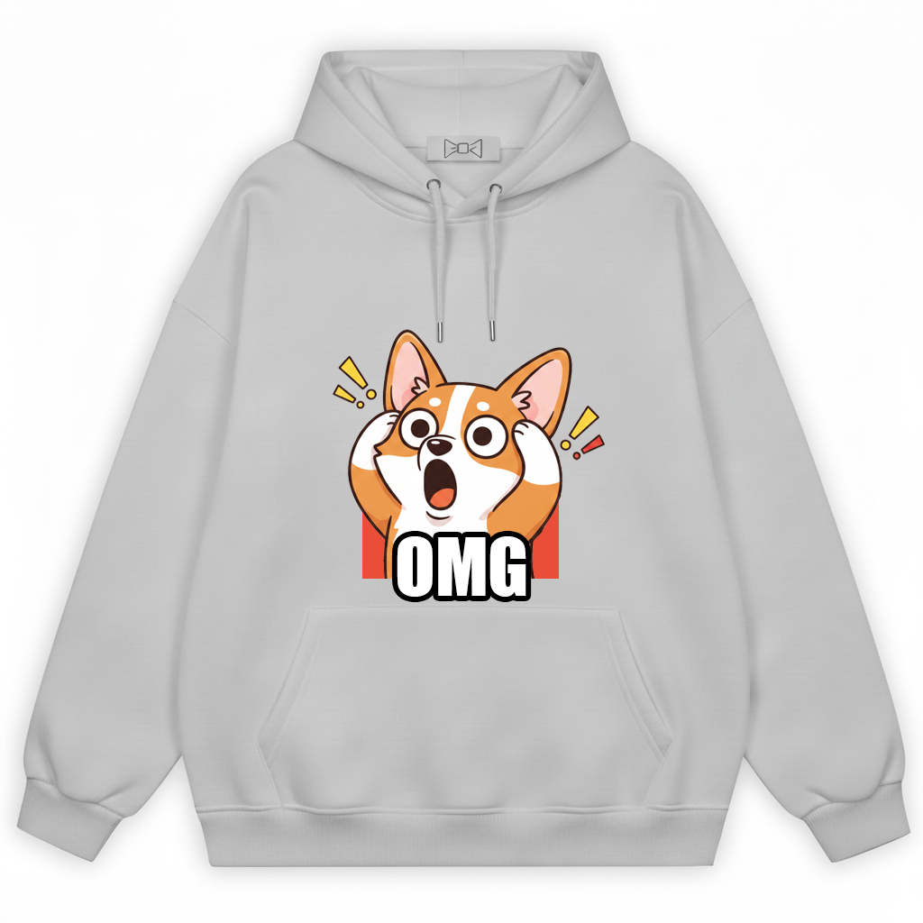 OMG Shocked Corgi Funny Graphic Hoodie H1104