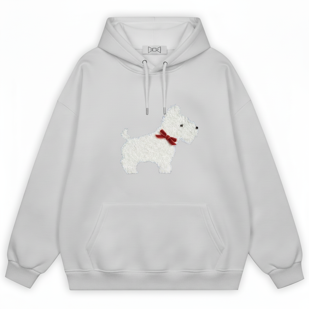 Westie Red Bow Collar Hoodie H1059