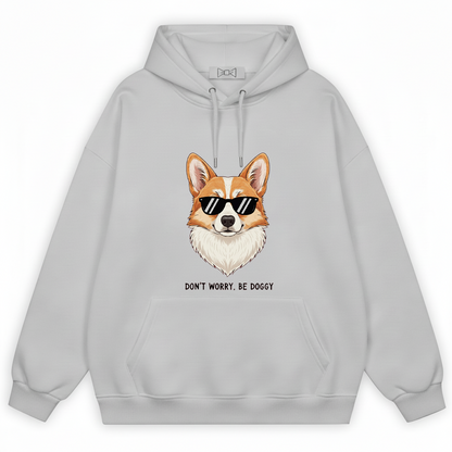 Don't Worry Be Doggy Funny Corgi Sunglasses Hoodie H1094