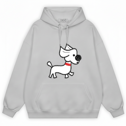 Westie Red Collar Walking Embroidery Hoodie H1063