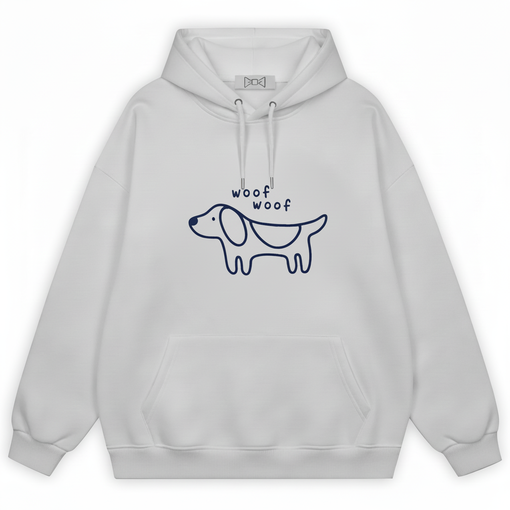 Woof Minimalist Dachshund Line Hoodie H1066