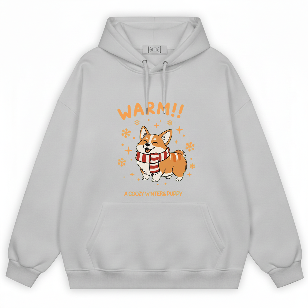 Cozy Winter Corgi Graphic Hoodie H1100