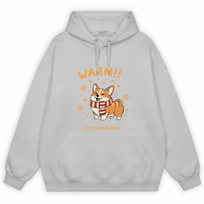 Cozy Winter Corgi Graphic Hoodie H1100