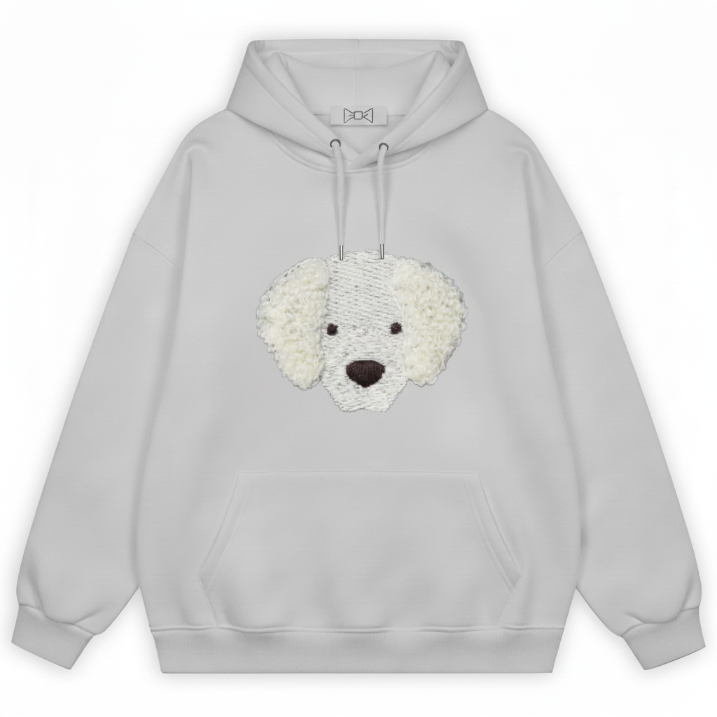 Fluffy White Dog Hoodie H1017